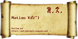 Matias Kál névjegykártya